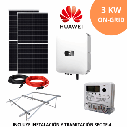 Kit Solar On-Grid 3 kW con Instalación – Inversor Huawei + Paneles Solares